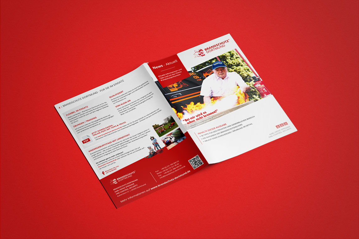 mediadesign linke portfolio - Gestaltung eines Newsletters / Din A4 Broschüre für Brandschutz Dortmund mediadesign linke portfolio - Gestaltung eines Newsletters / Din A4 Broschüre für Brandschutz Dortmund