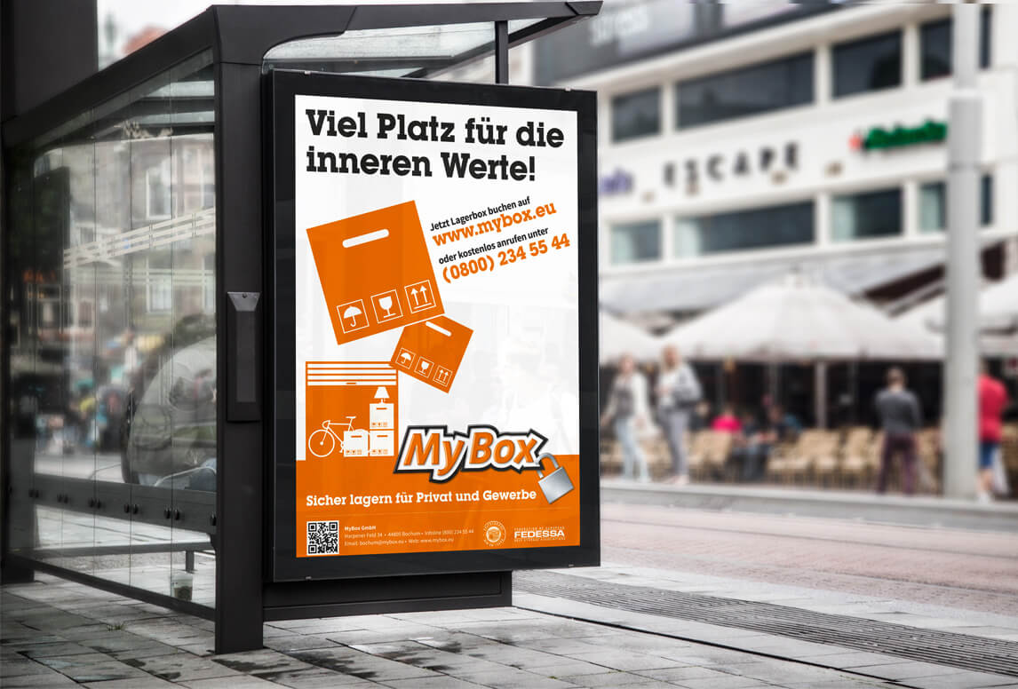 mediadesign linke MyBox Bochum Plakat Design für eine Bushaltestelle