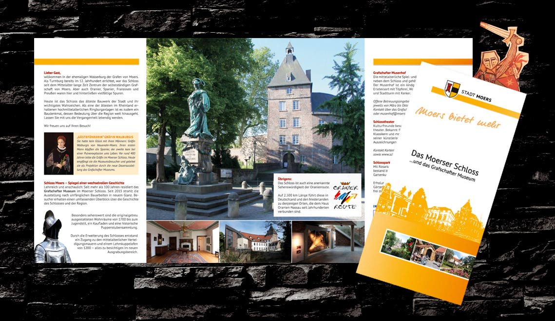 mediadesign linke portfolio - Flyergestaltung Stadt Moers - Moerser Schloss mediadesign linke portfolio - Flyergestaltung Stadt Moers - Moerser Schloss