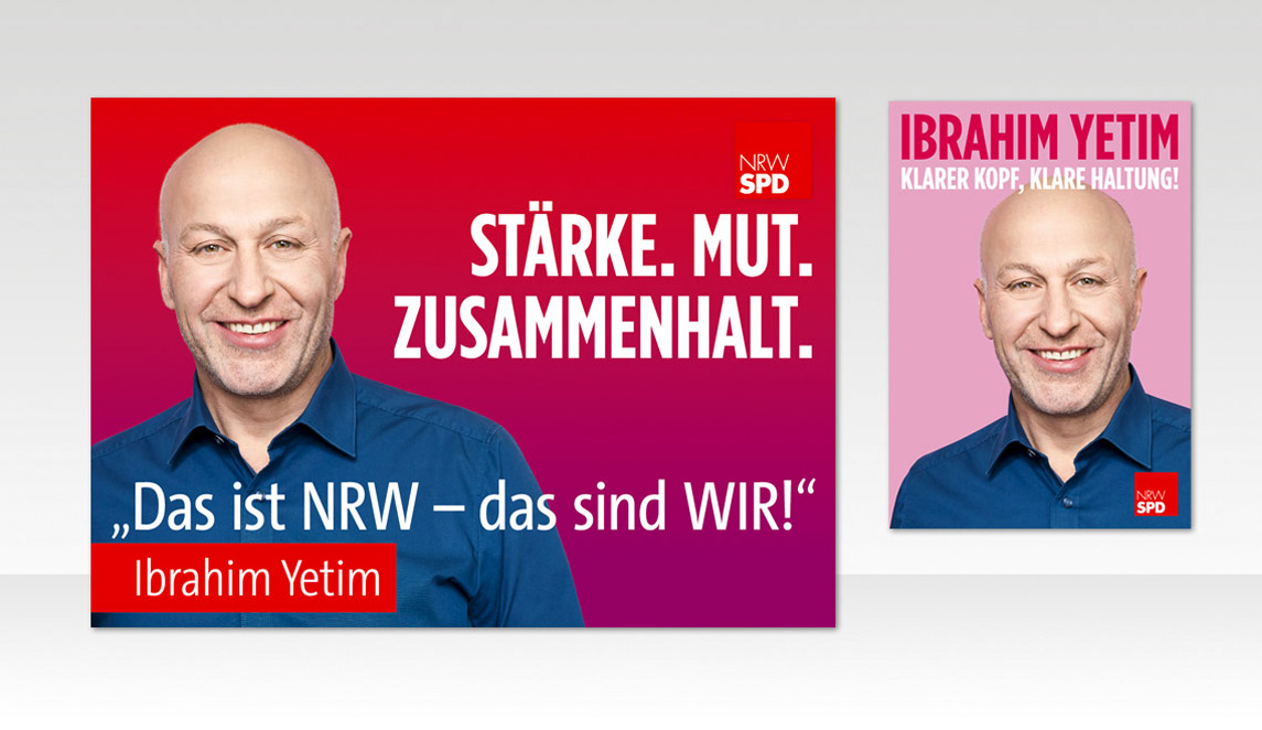 mediadesign linke & Netzwerk Kommpakt - Plakat Design für Ibrahim Yetim - SPD NRW