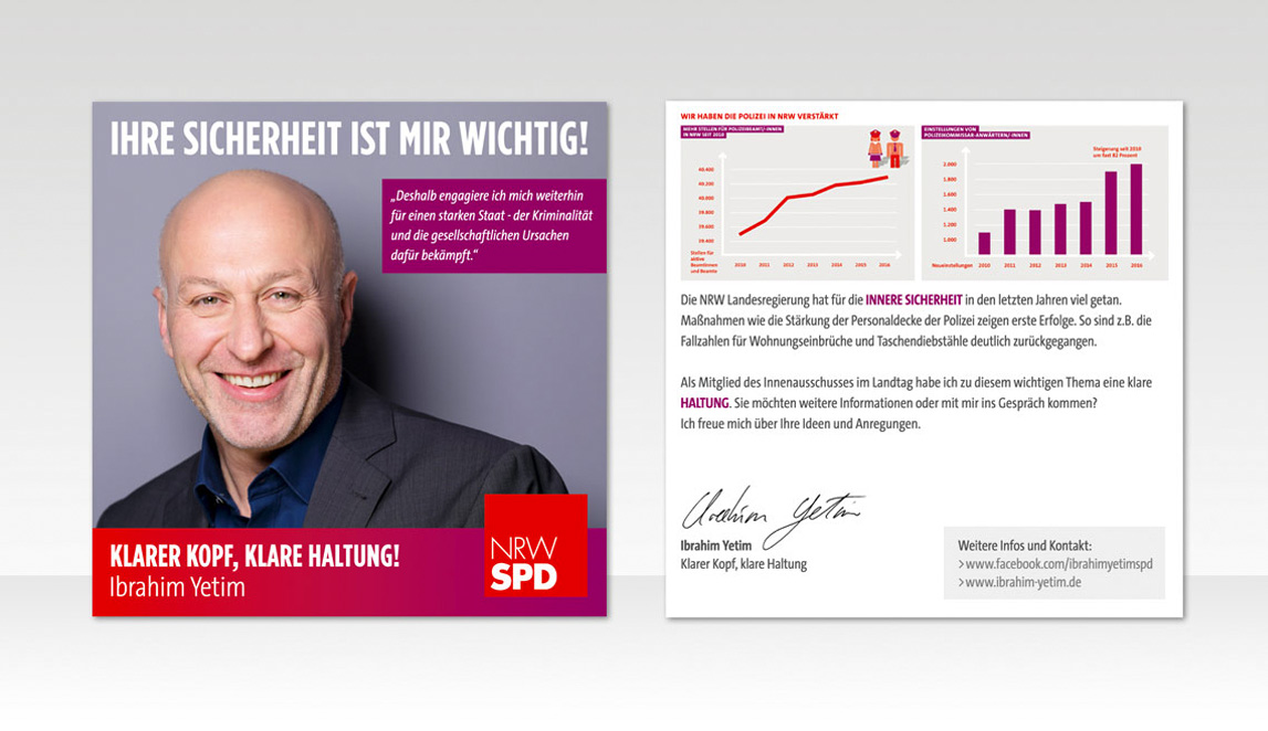 mediadesign linke & Netzwerk Kommpakt - Flyer Design für Ibrahim Yetim - SPD NRW