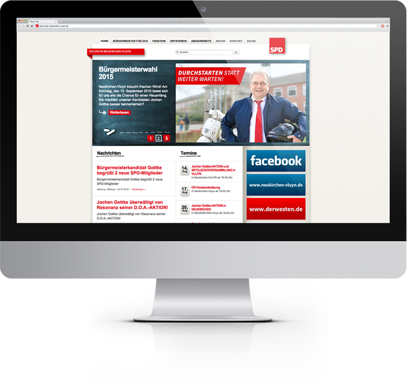 SPD Neukirchen-Vluyn Bürgermeisterwahl 2015 Plakat und Website