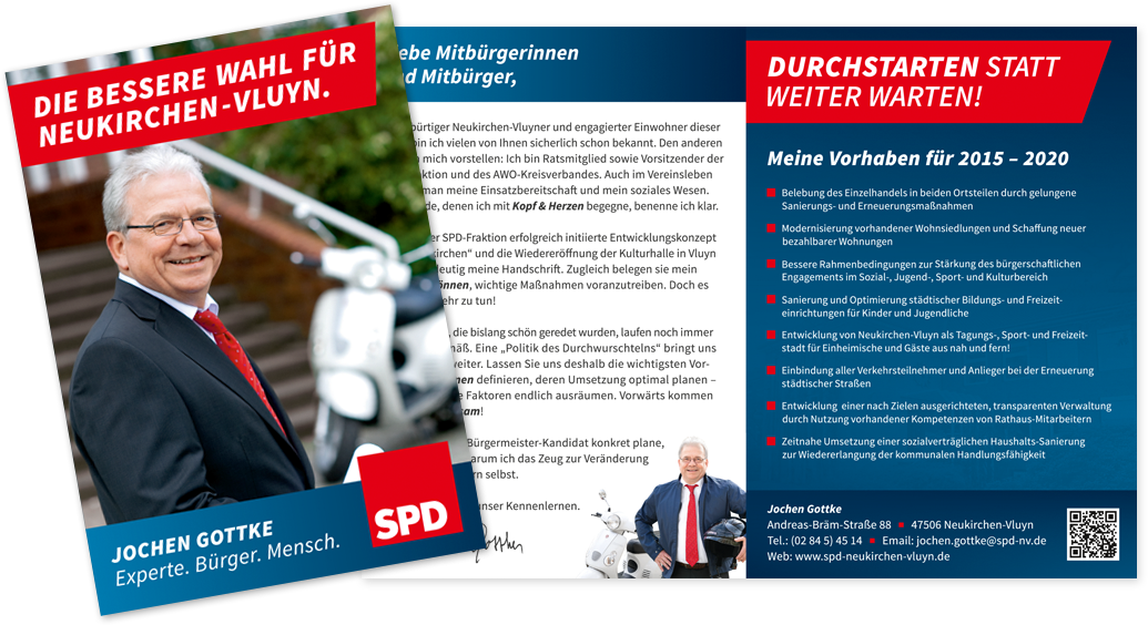 SPD Neukirchen-Vluyn Bürgermeisterwahl 2015 Plakat und Website