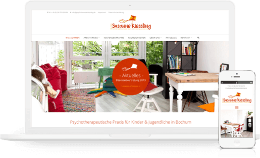 mediadesign linke - Gestaltung und Realisation Webseite für die Psychotherapie Susanne Kiessling in Bochum - Psychotherapeutische Praxis für Kinder und Jugendliche