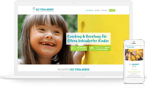 mediadesign linke - Portfolio - Webseite für Coaching und Beratung - Bei Frau Weber