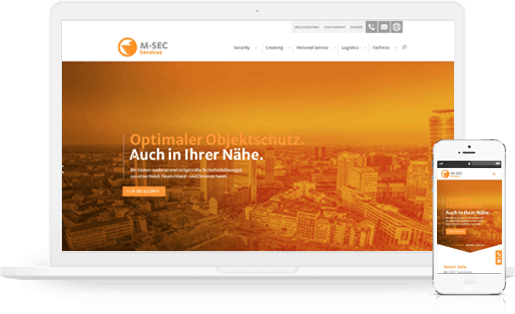 mediadesign linke - Portfolio - Webseite für M-SEC Services in Essen