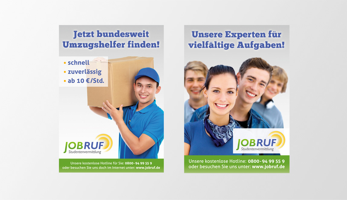 Flyer Jobruf Studentenvermittlung Din A5 Hochformat, zweiseitig, Umzugshelfer und Studentenvermittlung Flyer Jobruf Studentenvermittlung Din A5 Hochformat, zweiseitig, Umzugshelfer und Studentenvermittlung