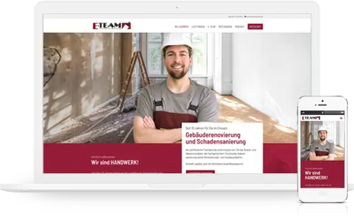 mediadesign linke - Webdesign Essen - Projekt: E-Team Malerbetrieb Salzgitter